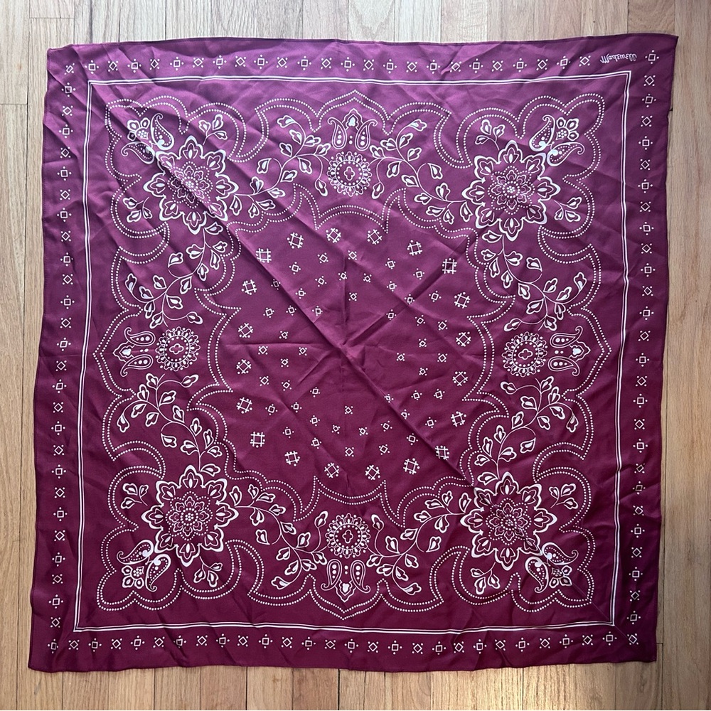 Madewell Burgundy Bandana Silk Scarf